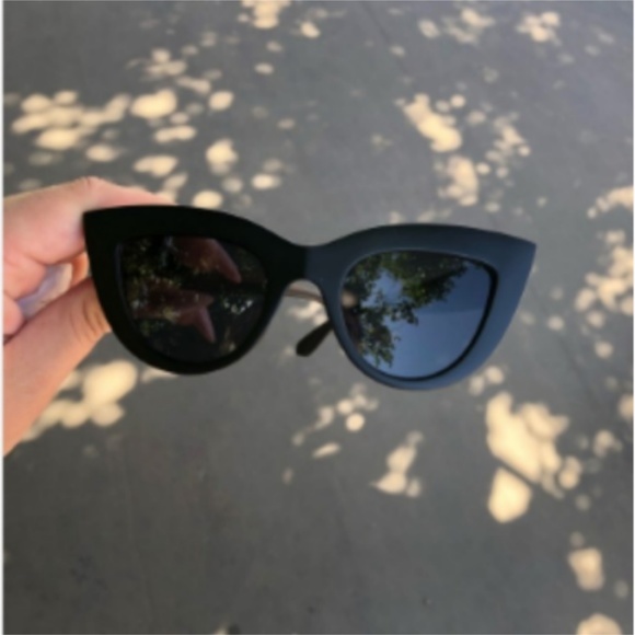Fiona- Feline Matte Black Cat Eye Sunglasses - Picture 4 of 8